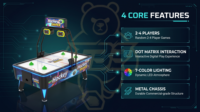 Table de hockey sur air de qualité commerciale, machine de jeu d'arcade, 2 à 4 joueurs, éclairage LED, simulateur de hockey à monnayeur
