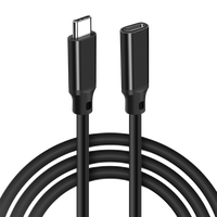 Câble d'extension USB 3.2 Type C mâle vers Type C femelle noir 1m 2m 3m 5m 100W 20 Gbps 4K 60 Hz