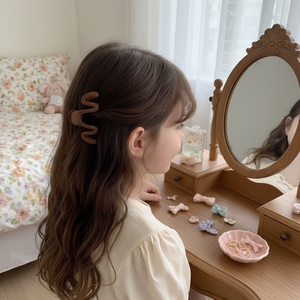 Offre Spéciale tendance Vintage bec de canard pinces à cheveux Simple arc perle tissu accessoire pour enfants filles 5cm taille en gros - Product Image 3