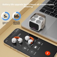 Earbud Nirkabel OWS JL LED Life Tahan Air Berbahan Logam dengan Penjepit Telinga, Layar Digital 5.3, Pas di Telinga, Tidak Masuk ke Dalam Telinga, Sporty, Stylish, Terlaris