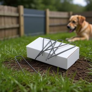 Grapas Metálicas en Forma de U para Cercas de Mascotas, 1 Pulgada de Largo, Acabado Liso, en Caja - Product Image 2