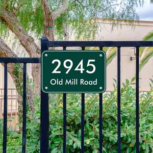 Custom <strong>House</strong> Address Sign - Personalize <strong>House</strong> Number/Street <strong>Name</strong>, 8"x12" Rectangular <strong>Plaque</strong> <strong>for</strong> <strong>Outside</strong> - Product Image 3