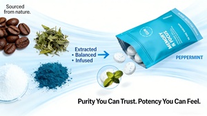 Helikesi Chewing-gum à la caféine naturelle avec L-théanine et vitamines B <span class=keywords><strong>pour</strong></span> la clarté mentale, la fonction cérébrale et l'énergie - Product Image 6