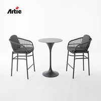 Taburetes de Bar modernos Artie, conjunto de muebles de exterior para restaurante, conjunto de muebles de Bar de lujo, mesa de Patio y dos sillas