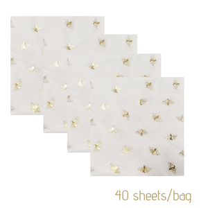 Goldfolienprägung mit Bienenmotiv, personalisierte Servietten aus reinem Zellstoff, moderne, umweltfreundliche Einweg-Restaurantzubehör-Servietten - Product Image 5