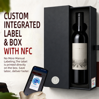Boîte à vin en papier de luxe avec étiquette NFC et sceau holographique, ensemble d'emballage intelligent anti-contrefaçon personnalisé, marque OEM