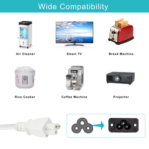 Asta ปลั๊กฟิวส์ BSI ตัวขยาย250V C5โคลเวอร์สายเคเบิล Cloverleaf Type g AC CORD สีขาว - Product Image 2