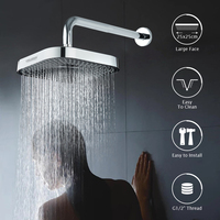 Ensemble de douche mural thermostatique moderne en acier inoxydable avec pommeau de douche pluie et mitigeur