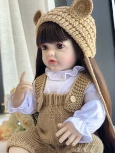 Reborn Doll <span class=keywords><strong>Imitation</strong></span> Bébé Émail Poupée Cheveux Longs Princesse Enfants Doux Adhésif Jouet Cadeau - Product Image 6