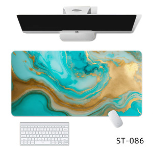 ST-073 <b>Black</b> Gold Marble <b>Desk</b> Pad PVC Durable Office Mouse Pad <b>Computer</b> <b>Desk</b> Mat - Product Image 2