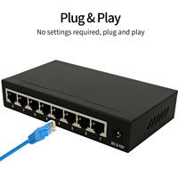 TiNCAM OEM SKD Gigabit Ethernet Switch 8 1000Mbps Unmanaged LAN RJ45 Internet Splitter CCTV Network Ethernet Hub Stock