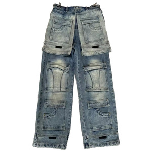 Factory Custom Zwarte Heren Denim <span class=keywords><strong>Jeans</strong></span> Rechte Baggy <span class=keywords><strong>Jeans</strong></span> Denim Broeken voor Heren Relax Fit Gescheurde Verweerde <span class=keywords><strong>Jeans</strong></span> Heren - Product Image 5