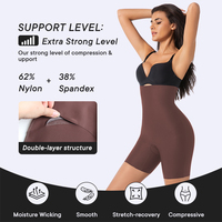 Body gainant amincissant pour grandes tailles, à buste ouvert et mi-cuisse, avec bretelles réglables, en Spandex/Nylon, maintien ferme