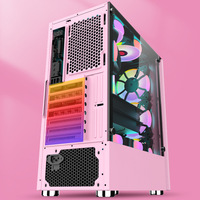 Boîtier d'ordinateur personnalisé blindé avec dessin animé, boîtier de bureau avec côté transparent en verre trempé, boîtier de jeu