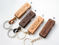 Vente en gros de porte-clés en bois avec logo gravé personnalisé pour téléphone portable Rectangle en acier inoxydable Souvenir de mariage ou cadeau de Noël