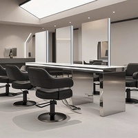 Nouveau modèle de table de coiffure haut de gamme, élégante, double face, quatre côtés en cuir, pour permanente, coloration et coupe de cheveux