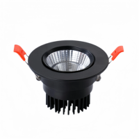 Spot LED Noir 7W Encastrable Plafond Découpe 75mm COB Anti-éblouissement Profond Pinhole Lumière Noire Oeil de Bœuf Orientable