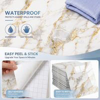 Papier peint moderne en PVC XPE épaissi imitation marbre, auto-adhésif, garantie 5 ans, facile à nettoyer, autocollant imperméable pour chambre et cuisine