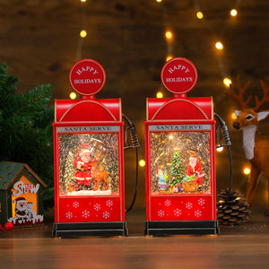 Adorno creativo iluminado con forma de bomba de gasolina y nieve, luz nocturna, decoración navideña, regalo de Navidad, caja de música - Product Image 4