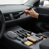 Kit de 11 brosses de nettoyage intérieur de voiture, ensemble d'outils de detailing pour tableau de bord, aérateurs, sièges et raclette pour SUV et camion