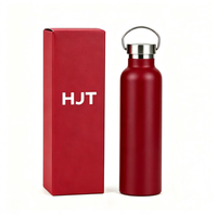 Bouteille isotherme en acier inoxydable 304 de 350 ml pour commande en gros, bouteille d'eau réutilisable à isolation sous vide avec poignée métallique