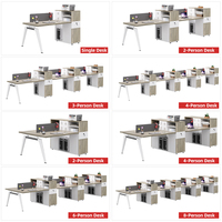 Poste de travail modulaire rectangulaire écologique et moderne pour employés avec écran de séparation et casier intégré