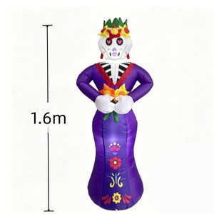 Décoration Gonflable Fantôme Blanc Crâne Féminin pour Halloween – Modèle d'Extérieur pour Ambiance Festive dans la Cour - Product Image 6