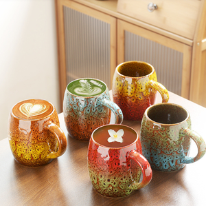 Taza de Café Extra Grande de Cerámica, Taza de Leche con Asa, Taza de <span class=keywords><strong>Desayuno</strong></span> Creativa con Acabado Glaseado, Vajilla Estética para Oficina - Product Image 2