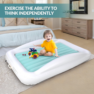 Cama de viaje inflable para niños pequeños, colchón de aire portátil para niños con bomba de aire eléctrica, cama inflable para niños pequeños para acampar y viajar por carretera - Product Image 2
