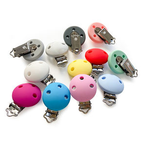 Clip para Chupetes de Silicona de Grado Alimenticio al por Mayor, Personalizado, 10 Colores, No Tóxico, Certificado EN71, Cuentas Masticables para Bebés, DIY - Product Image 3