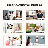 Televisor Portátil Inteligente de 27 Pulgadas con Pantalla Táctil LED Interactiva, Monitor Inalámbrico Enrollable con Ruedas