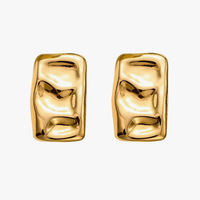 Boucles d'oreilles tendance plaquées or, géométriques, grandes boucles d'oreilles en or 14 carats pour femmes