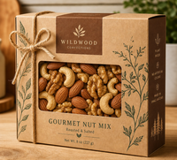 Caja de Dulces Ecológica de Papel Kraft con Ventana Grande, Caja de Embalaje de Lujo Personalizada para Frutas y Golosinas con Cordel