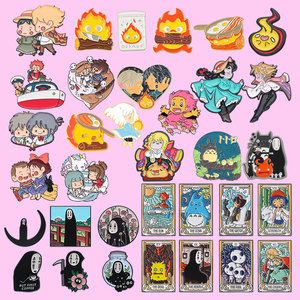 Ensemble de collection de films d'Anime Gravé Digital Printed Metal Badge Couple Gift <span class=keywords><strong>Miyazaki</strong></span> Clothing Accessories - Product Image 2