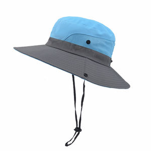 Sombrero para el sol con cola de caballo para mujer, protección UV, malla plegable, ala ancha, sombrero de pesca para playa con agujero para cola de caballo - Product Image 1