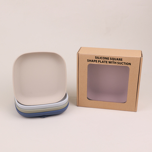 Vajilla con logotipo personalizado para niños pequeños, plato de comedor de silicona con succión segura, vajilla de entrenamiento, cuencos de alimentación sólidos y bonitos para niños de más de 6 meses - Product Image 1