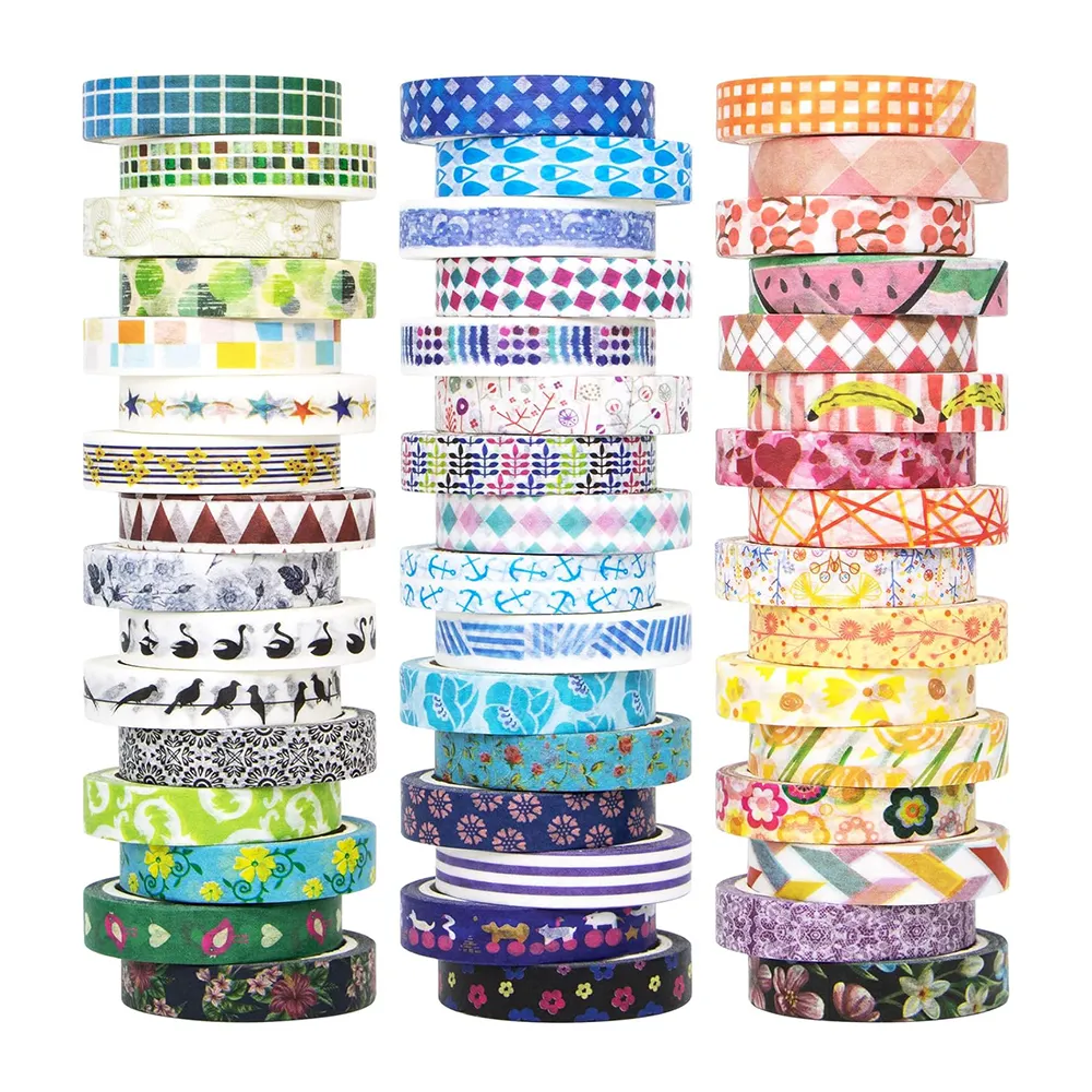 New Products Creative Stationery Diy Washi Tape Printing Pattern Wholesale Eco-Friendly Paper Decoration Tape Adhesive