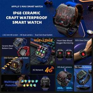 Stock Oferta 2,02 Pulgadas LOKMAT Appllp 3 Max, Tarjeta de <span class=keywords><strong>Enchufe</strong></span> 4G Llamada Impermeable Deporte Reloj Inteligente Con SOS - Product Image 3