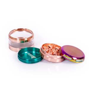 Nouvelle tendance 63 MM haute qualité logo personnalisé arc-en-ciel coloré meuleuse en alliage de zinc avec couche transparente pour le prix de gros - Product Image 2