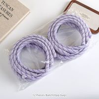 MUJU C050 38cm Bando Berbahan Polkadot dan Gingham Berlapis Lebar 3cm Warna Lavender Buatan Tangan Logo Kustom