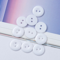 Kancing Resin Tersedia, Manset Pria & Wanita, Pinggiran Lebar Bulat, Hitam & Putih, Lubang Kancing 15mm, Dua Lubang, Pabrik