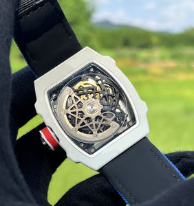 Reloj Deportivo de Lujo para Hombre 67-02 Personalizado con Esfera Calada, Material de Fibra de Carbono y Cristal de Zafiro Estilo de Diseñador - Product Image 4