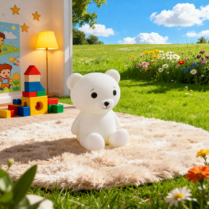 Teddy Bear Night <strong>Light</strong> Battery Operated-Warm White LED Lamp Small Size Switch Control for Kids Bedroom <strong>Nursery</strong> Lighting - Product Image 1