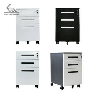 Personal pequeños lotes grandes Pedestal móvil con ruedas Almacenamiento móvil Muebles de oficina Gabinete de archivo de acero de metal de 3 cajones - Product Image 6