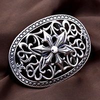 Accessoire de cadeau de fiançailles pour homme de style punk thaïlandais vintage, en argent sterling 925, avec un design emblématique en filigrane d'étoile à six branches