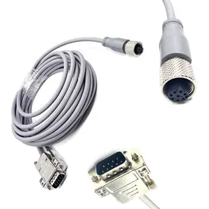 IP68防水电缆连接器M12 A代码8针母至D-SUB DB9 9针母连接器，带电缆