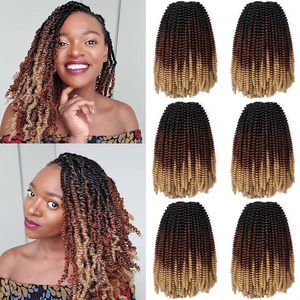 Printemps Twist Cheveux 8 Pouces Printemps Twists <span class=keywords><strong>Crochet</strong></span> Tressage Cheveux Ombre Couleurs Extensions de Cheveux Synthétiques 30 Brins/Paquet - Product Image 1