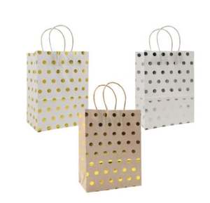 Gold Dot Paper Kraft <b>Bags</b> Kids Adult Birthday Party Decor Gift Candy <b>Packing</b> <b>Bags</b> Wedding Anniversary Baby Shower Supplies - Product Image 1