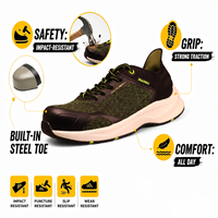 Bottes de travail AOXIANG pour la construction, le sport et l'extérieur, respirantes, légères, avec embout en plastique, pour toutes les saisons (printemps, été, automne, hiver)