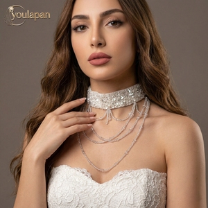 YouLaPan VG124 Elegante Scialle da Sposa Monostrato con Perline, Giacca Nuziale con Maniche in Rete e Paillettes, Senza Maniche - Product Image 4